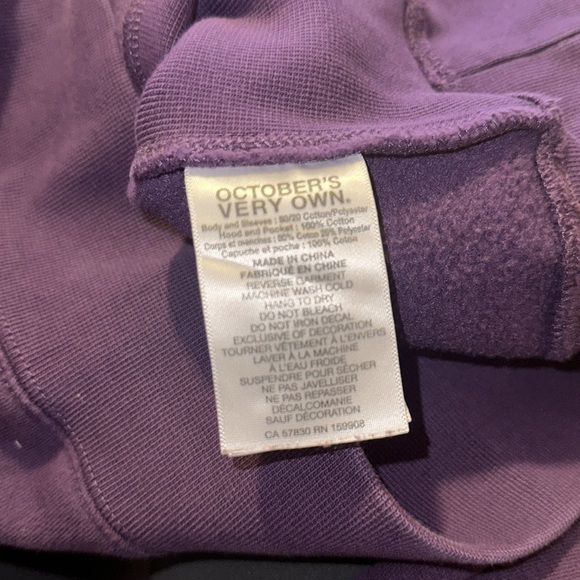 *RARE* OVO Corduroy Purple Hoodie Sweatshirt Dark Green Burnt Orange Owl White - Picture 8 of 8